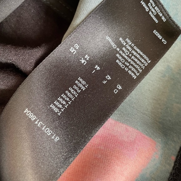 tunic top by Comma. vibrant , modern print. boutique style. size 40 euro equiv - Picture 5 of 7